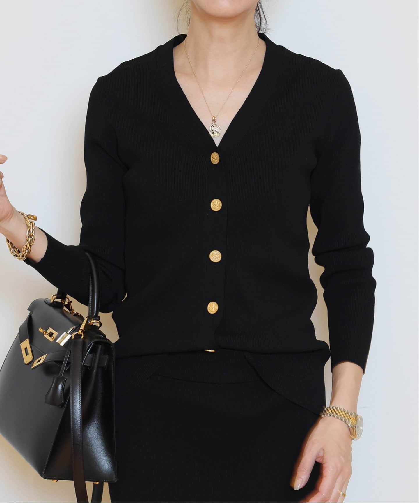 追加DINER RIB Vネック カーディガン（カーディガン）｜MUSE de