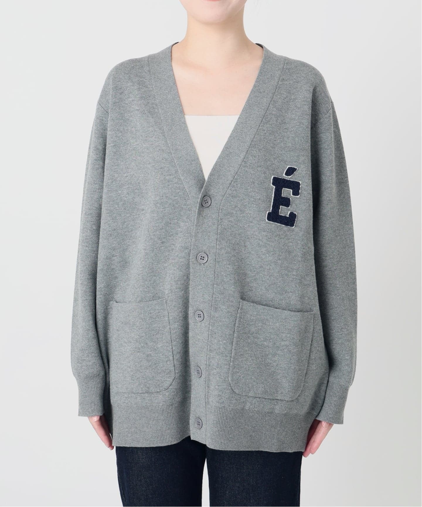 WEB限定/追加》サガラ刺繍スウェットライクニットカーディガン