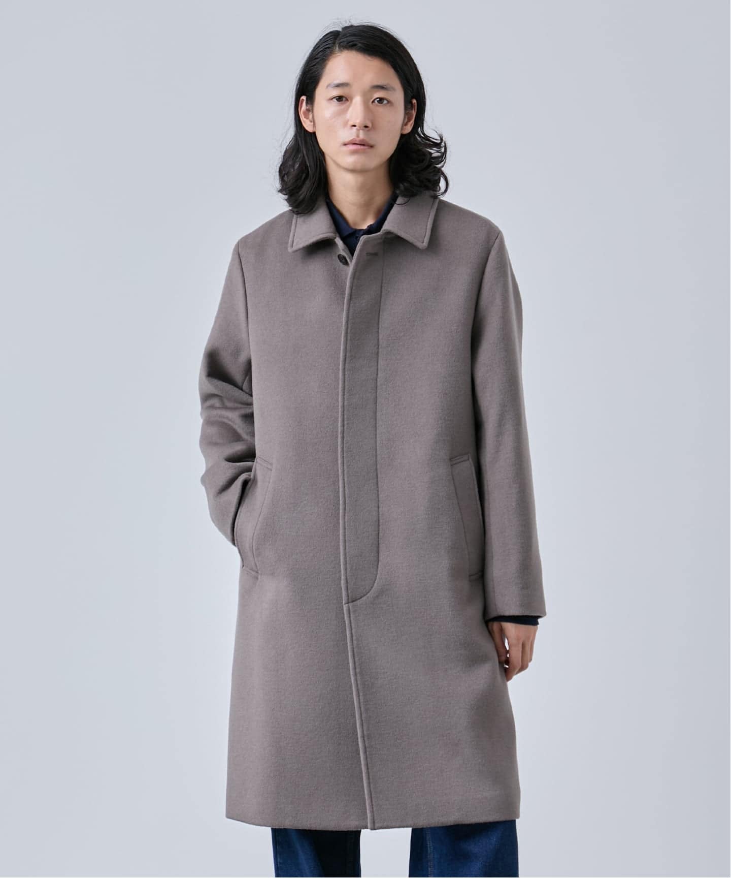 ウールメルトンバルマカーンコート（ステンカラーコート）｜B.C STOCK