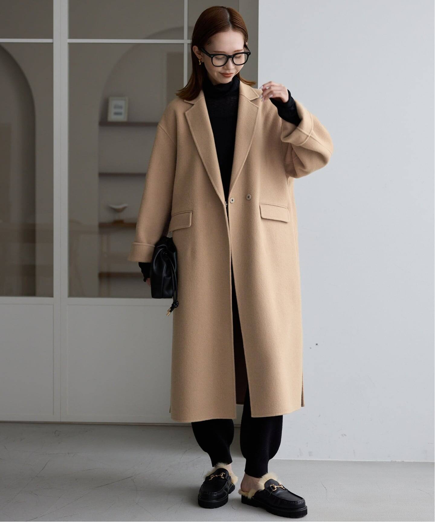 追加》souple woolダブルフェイスチェスターコート（チェスターコート