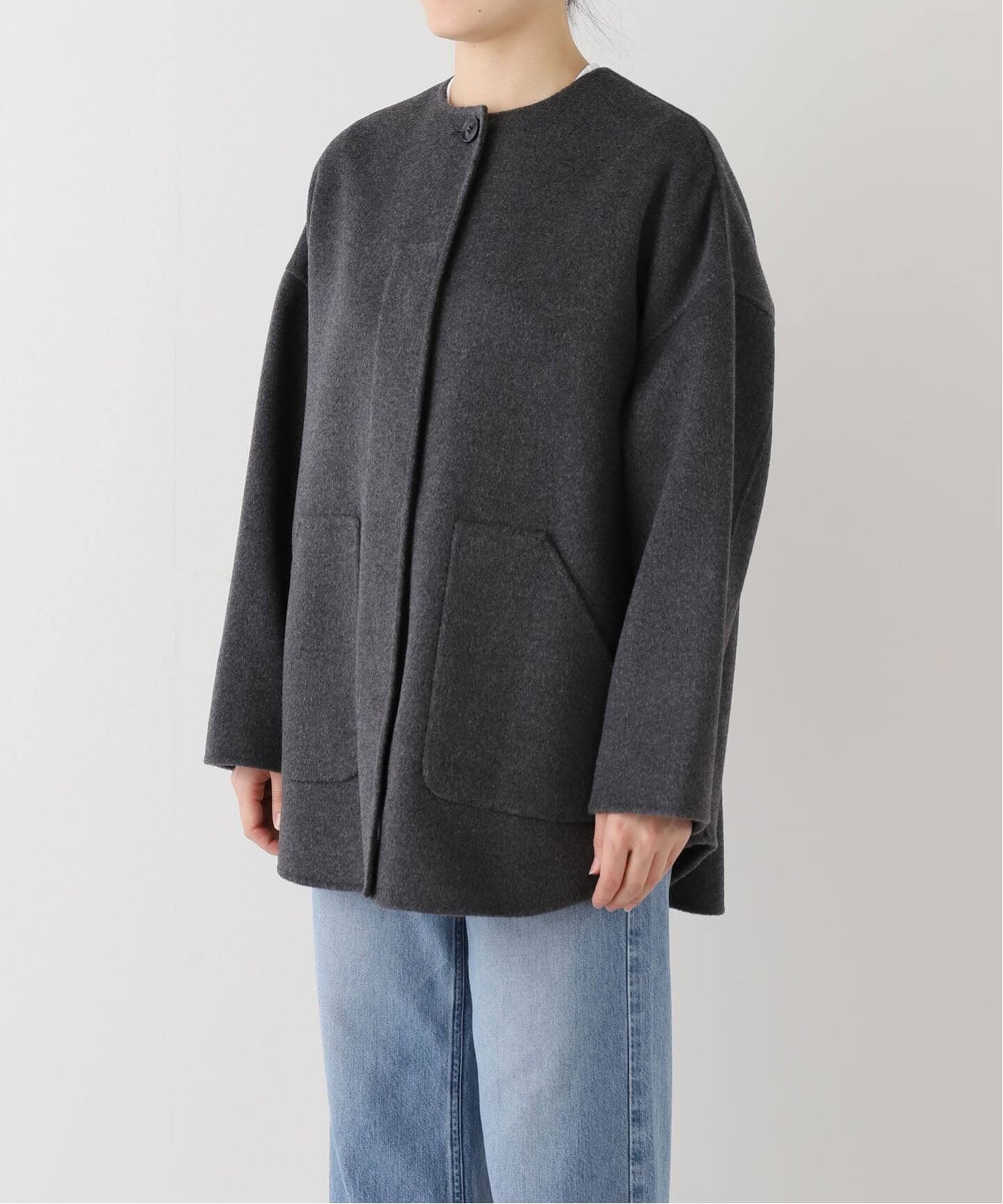 ≪WEB限定追加≫ハミルトンリバークルーネックコート（ノーカラー