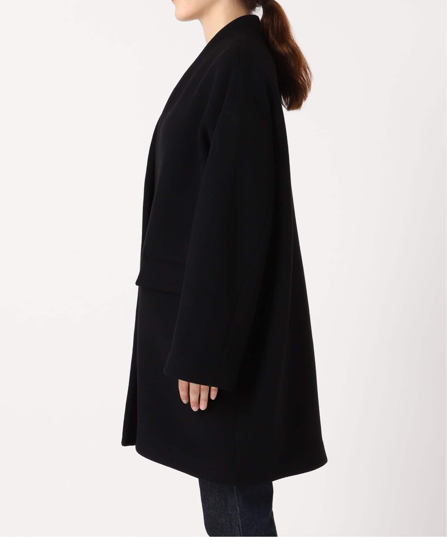 追加》SUPER140S/GIOLICA コクーンコート（ノーカラーコート