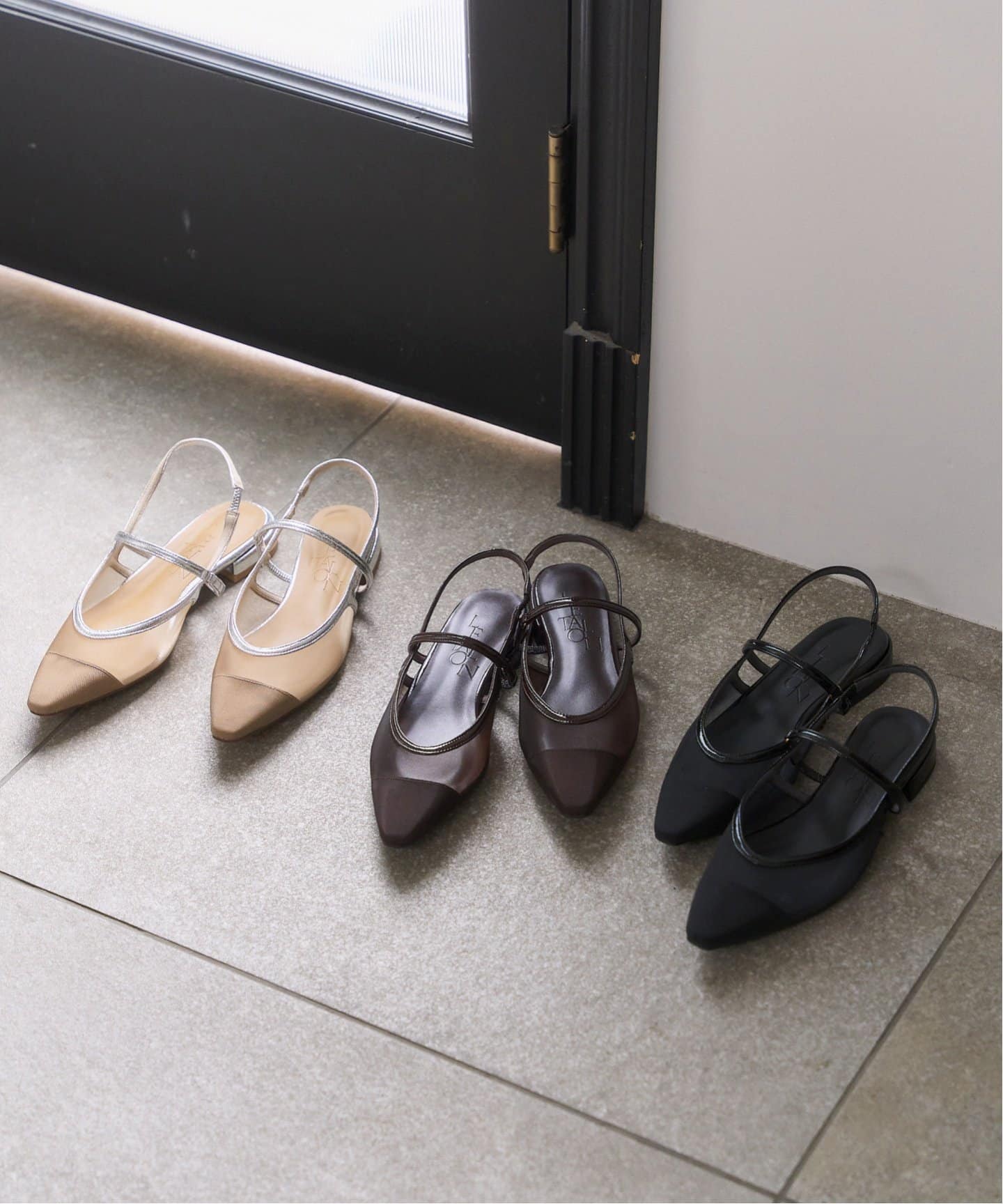 シアーストラップスリングバック（フラットシューズ）｜LE TALON（ル