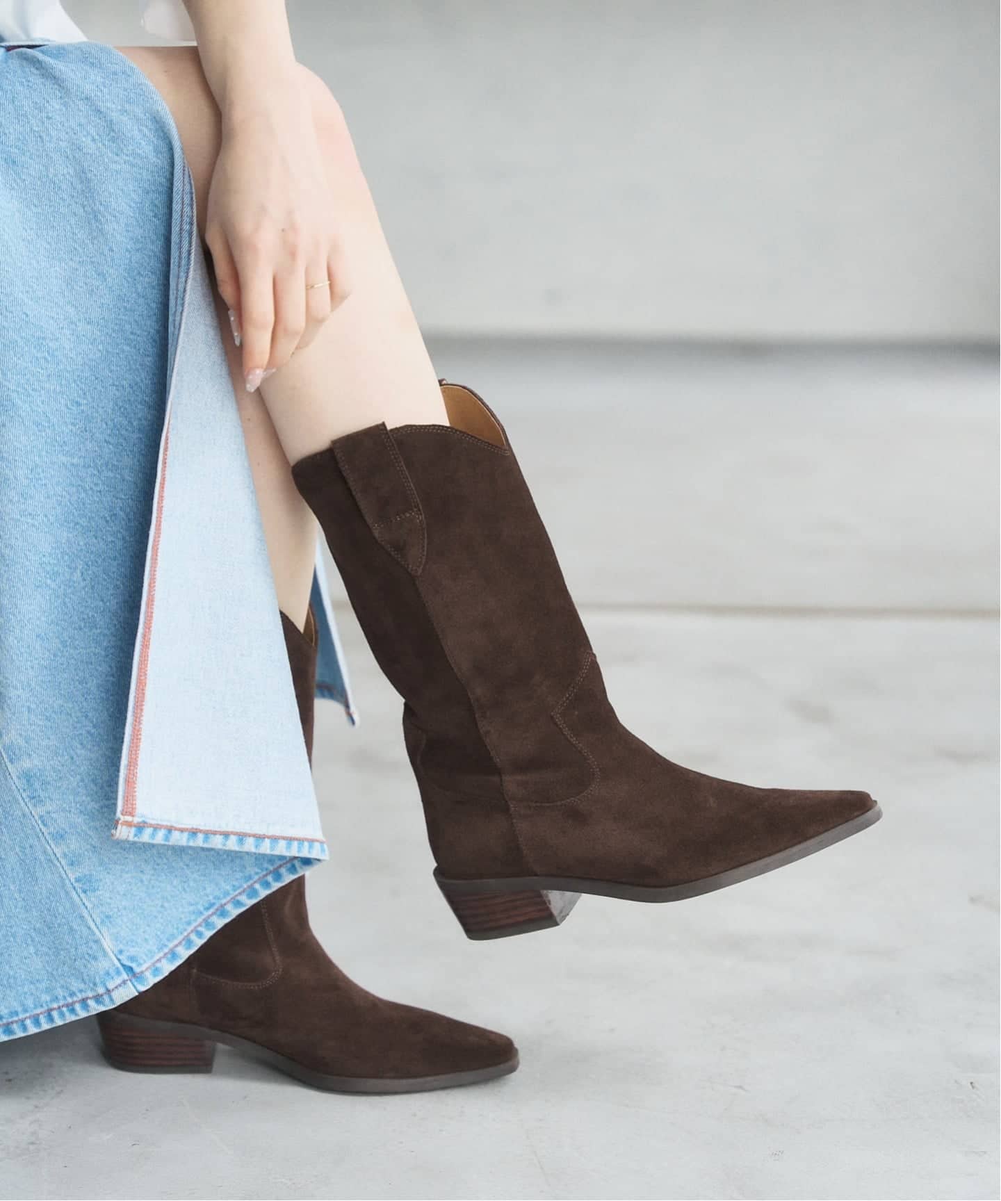 追加2》3.5cmレザーウエスタンブーツ（ロングブーツ）｜LE TALON（ル