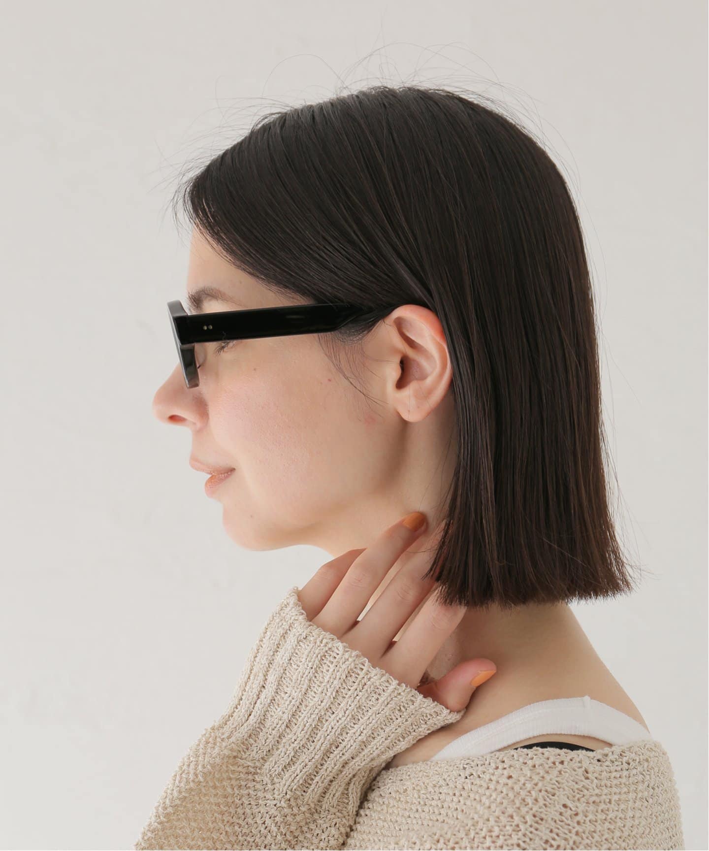 FETICO x BLANC.. OVAL TV-CUT Sunglasses RX black（サングラス