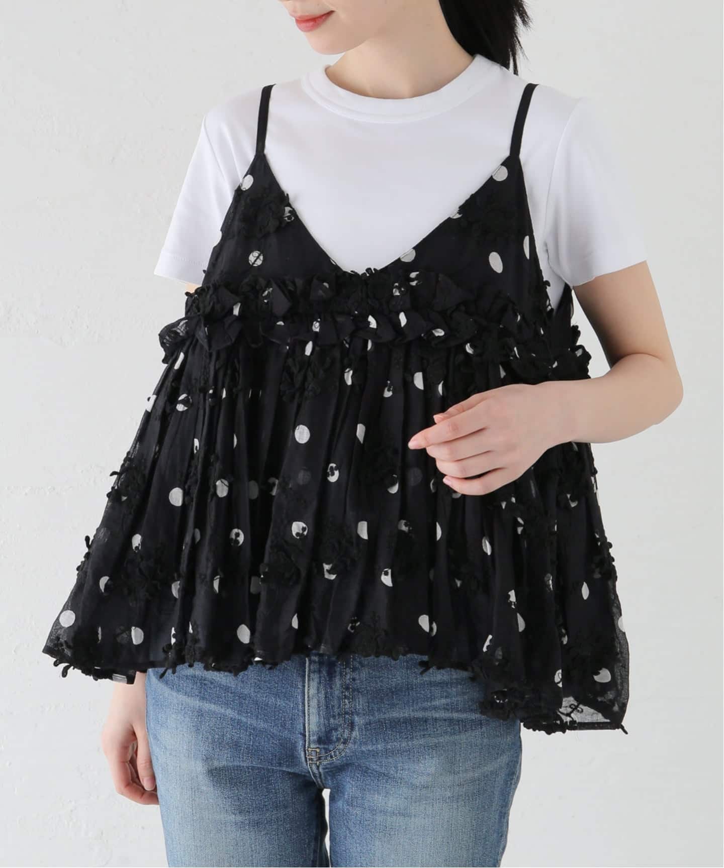 追加予約》crinkle crinkle crinkle 別注3D embroidery dot camisole