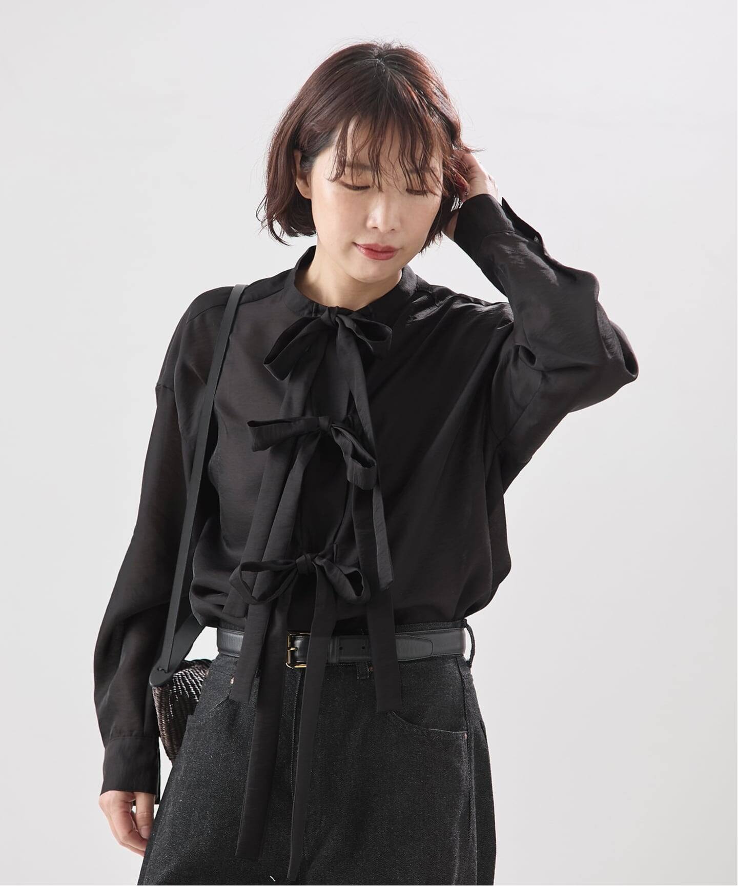 シアーサテンリボンブラウス（シャツ／ブラウス）｜JOURNAL STANDARD L