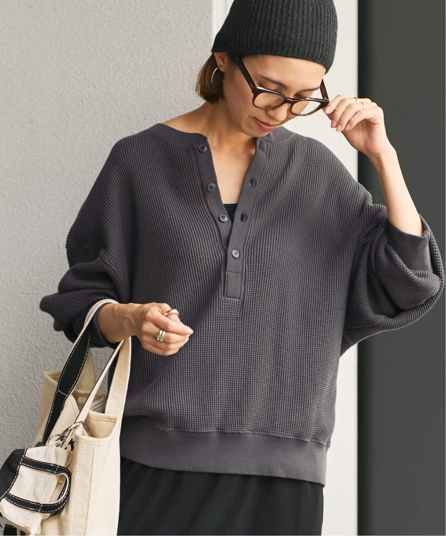 ≪WEB限定 / 追加≫ワッフルヘンリープルオーバー（Tシャツ