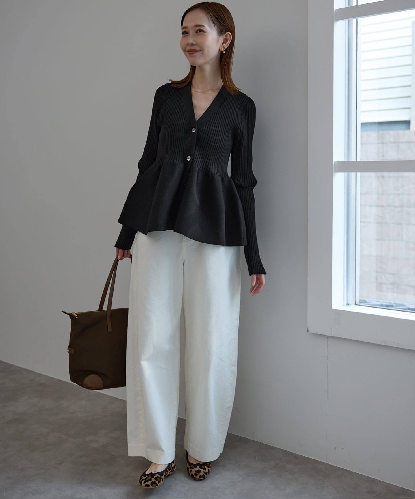 WEB限定/追加》Vネックペプラムカーディガン（カーディガン）｜SLOBE