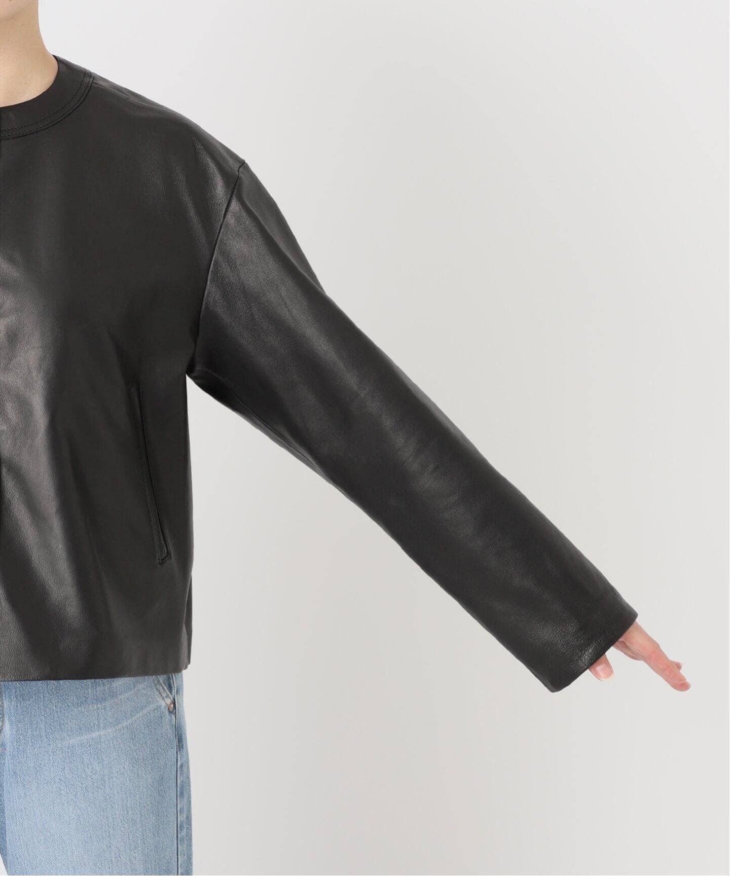 追加》シープクルーネックブルゾン（レザージャケット）｜IENA（イエナ