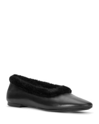 STAUD Women's Alba Faux Fur Trim Ballet Flats | Bloomingdale's