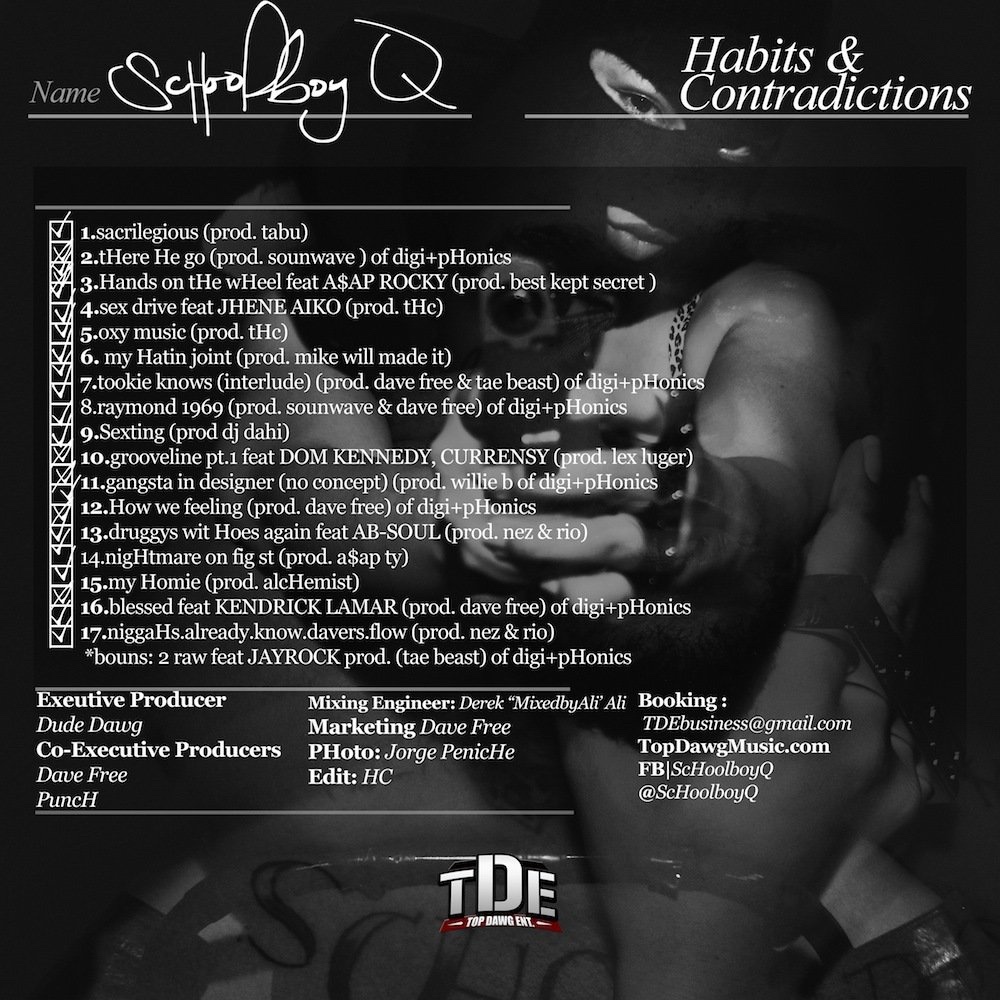 ScHoolboy Q - Habits & Contradictions Lyrics and Tracklist | Genius