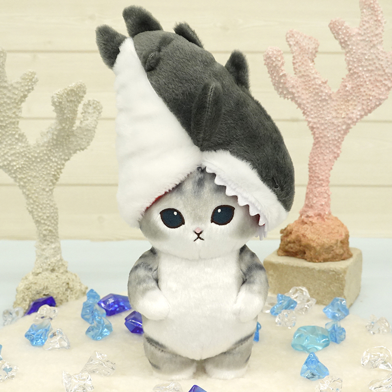 ぽてたまぬいぐるみ mofusand 噛みつきサメにゃん グレー【サン