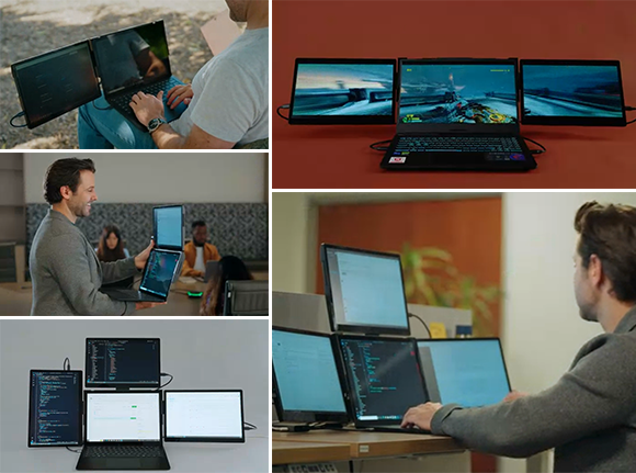 ディスプレイを4画面に拡張し、モジュール化デザインで画面配置が自由