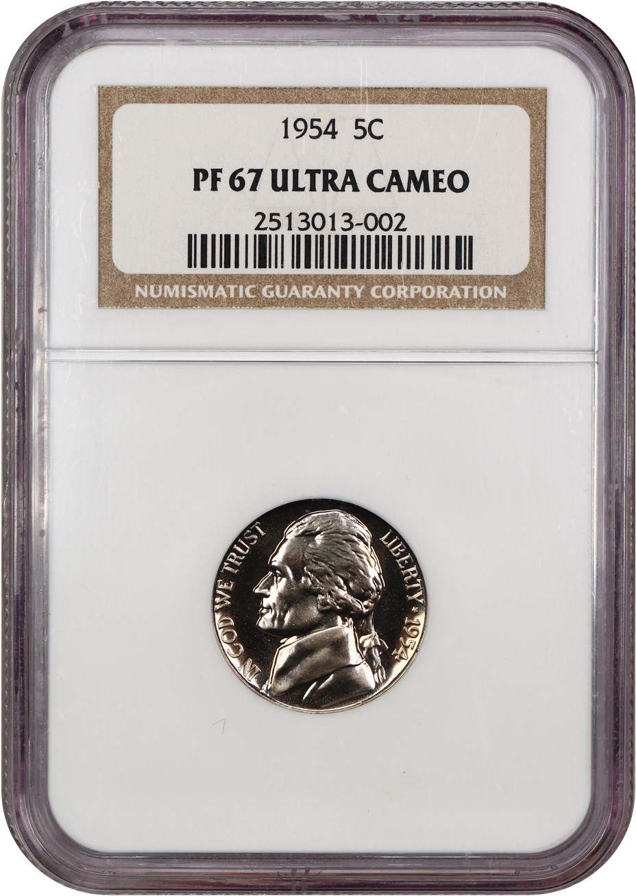 1954 Jefferson Nickel, Proof Re Engraved Obverse FS 401 DCAM Proof