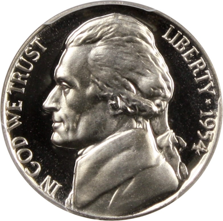 1954 Jefferson Nickel, Proof Re Engraved Obverse FS 401 DCAM Proof