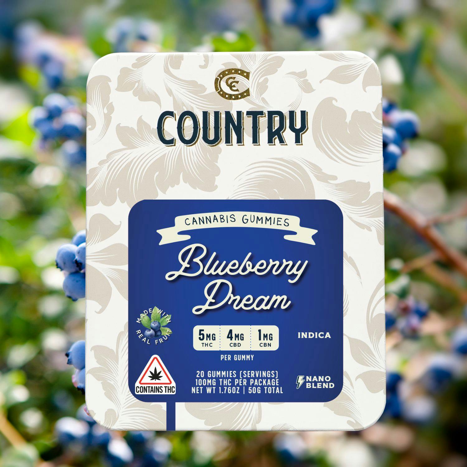 Country Nano Gummies | Blueberry Dream | 5:4:1 (THC:CBD:CBN