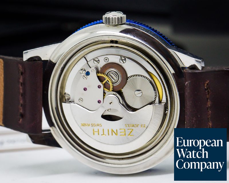 25601) Zenith A3634 Vintage Diver World Timer RARE SS Circa 1973