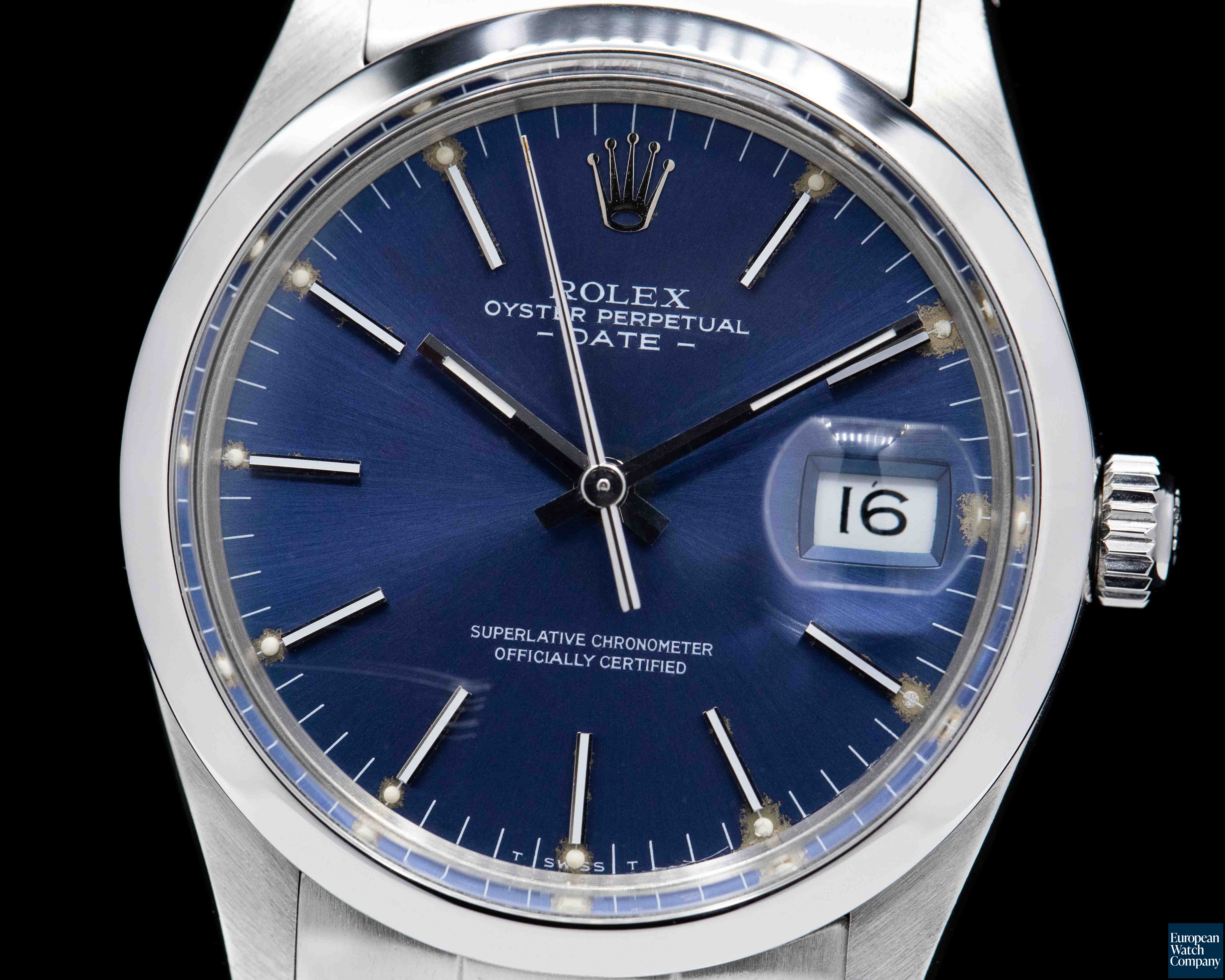 40616) Rolex Oyster Date SS/SS Blue Dial 1987 | European Watch Company