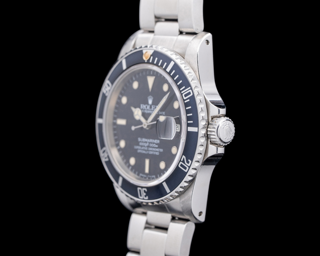 61018) Rolex Submariner 16800 SS Black Spider Dial | European