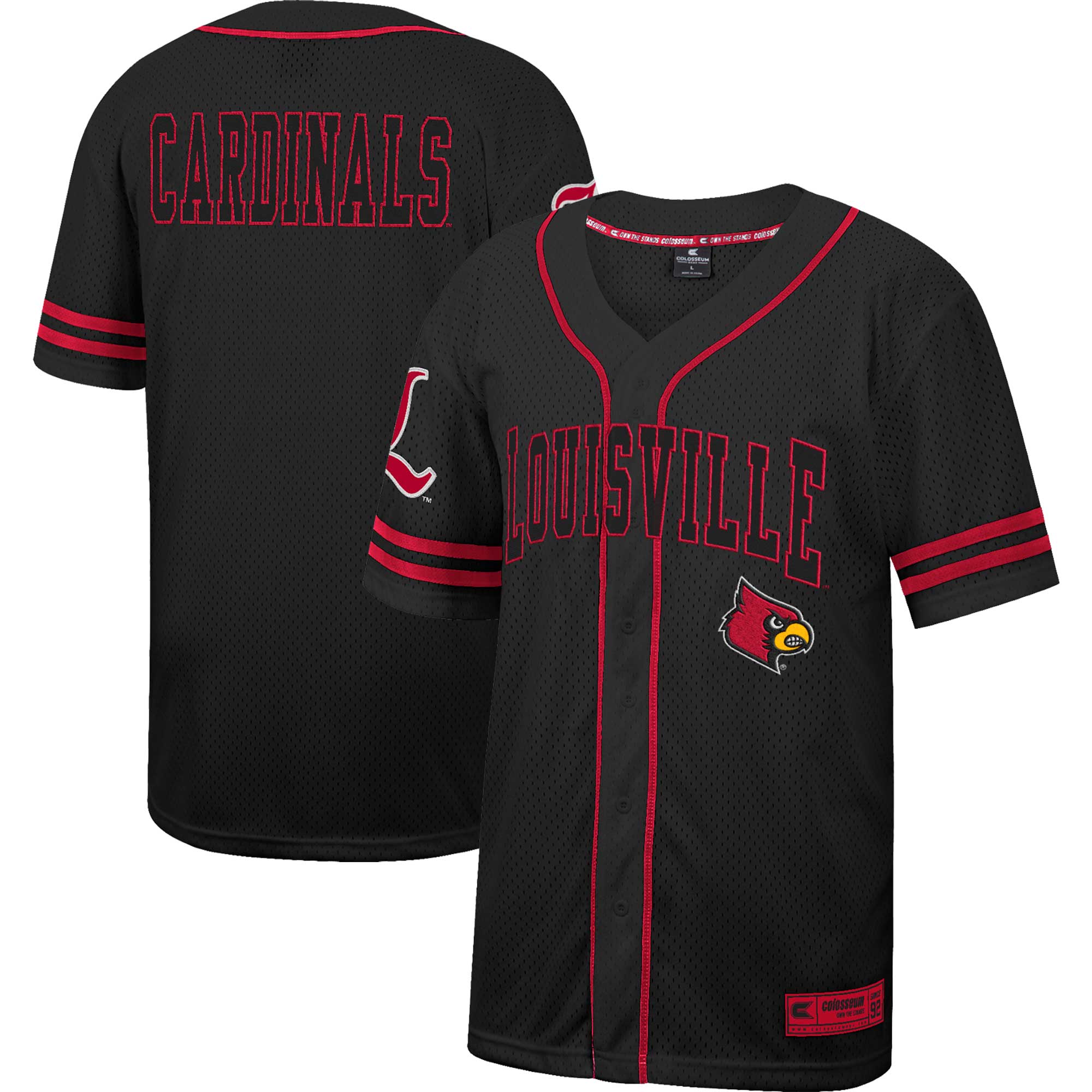 Men's Colosseum Black Louisville Cardinals Free Spirited Mesh
