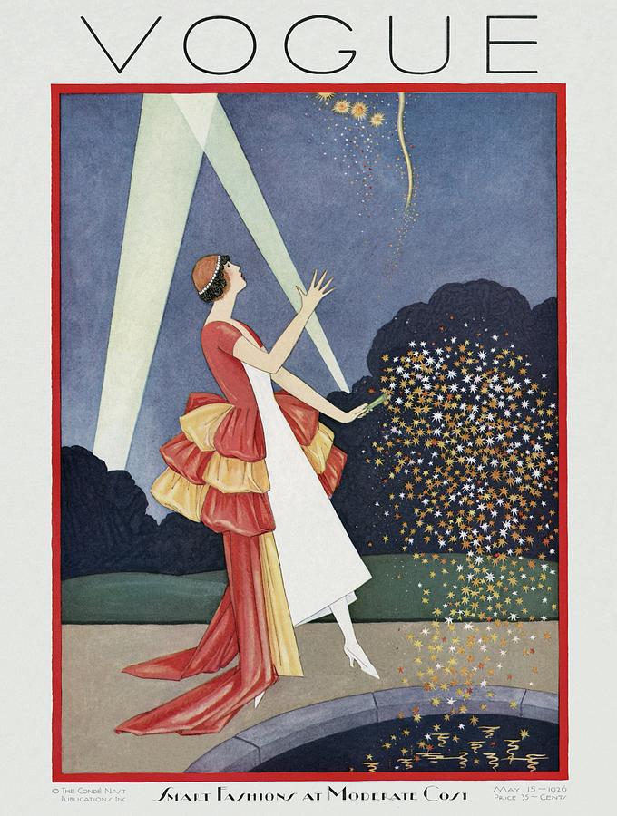 A Vintage Vogue Magazine Cover Of A Woman #1 by George Wolfe Plank