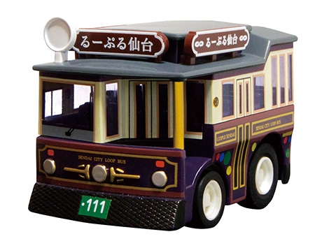 るーぷる仙台」チョロQに新色 水玉模様陣羽織モチーフの仙台らしい