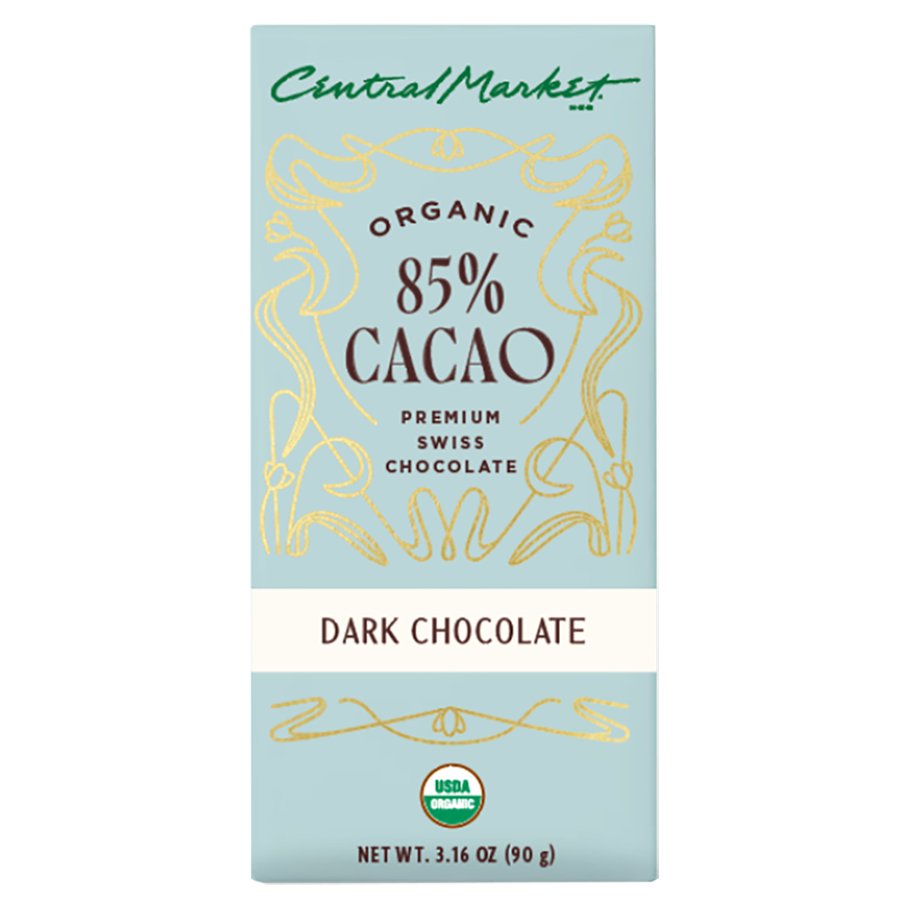 Central Market Organic 85% Cacao Dark Chocolate Bar, 3.16 oz