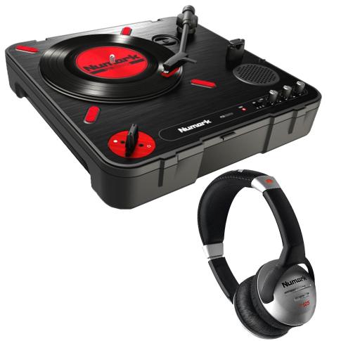Numark PT01 Scratch Portable Turntable with HF150 Collapsible DJ