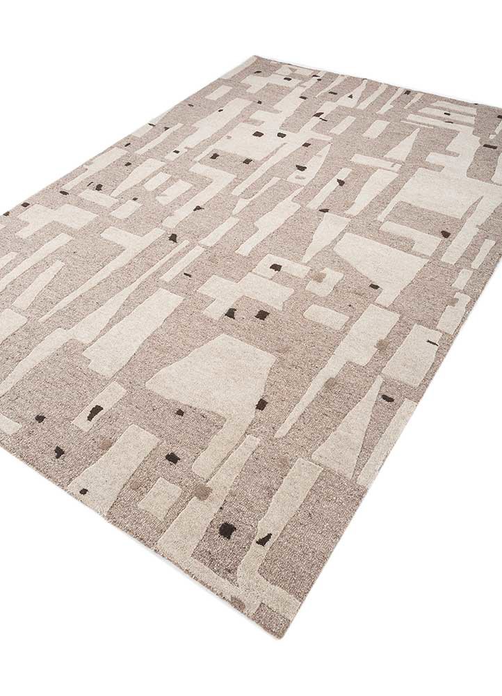 Modo Beige & Brown Hand Tufted Wool Rugs - Tra-2273 - Jaipur Rugs IN