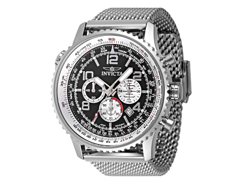 Invicta OCEAN VOYAGE 49.5mm Black Dial Stainless Steel Quartz