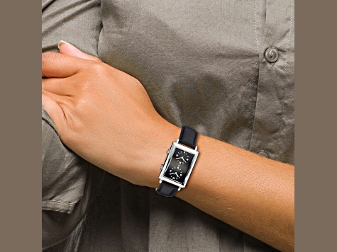 Mens Charles Hubert Dual Time Black 33x53mm Dial Watch - 197SNA | JTV