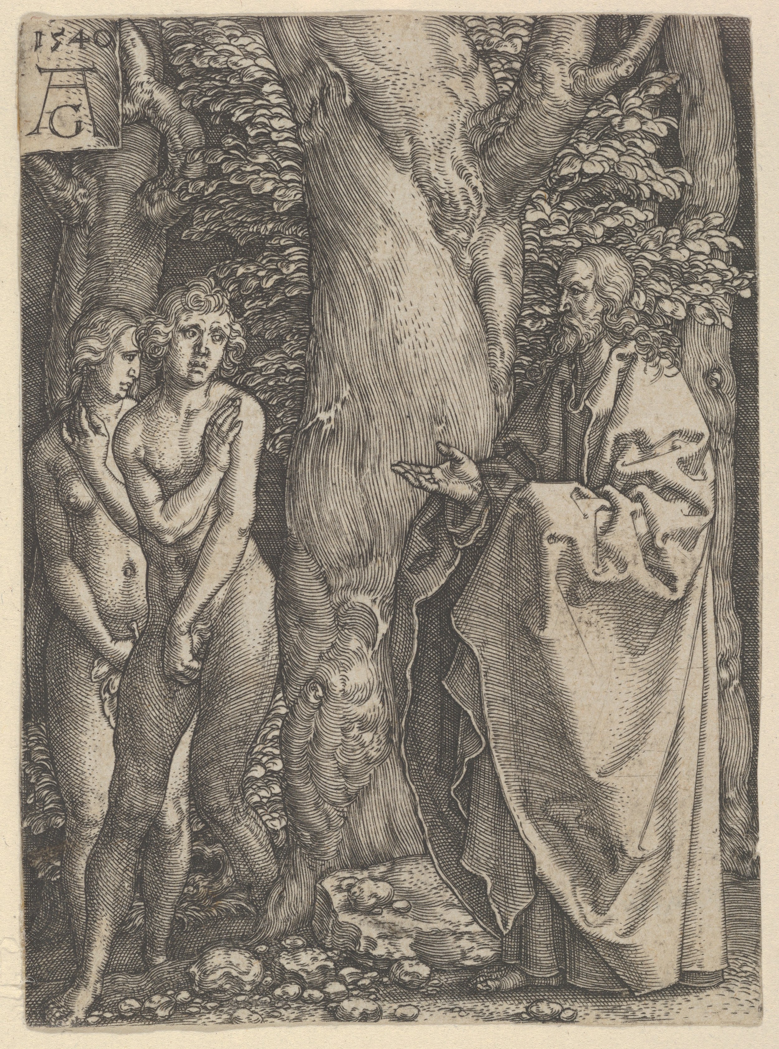 Heinrich Aldegrever - Adam and Eve Hide Themselves, from The Story