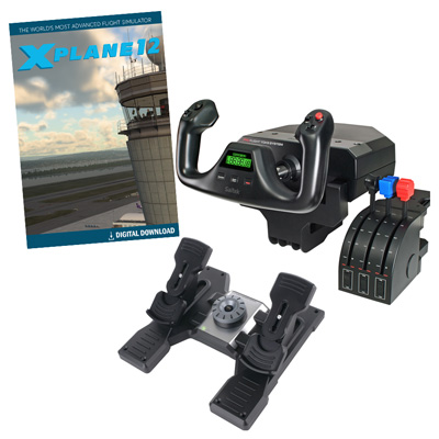Deluxe Saitek Flight Simulator Bundle - X-Plane 12 Download, Yoke
