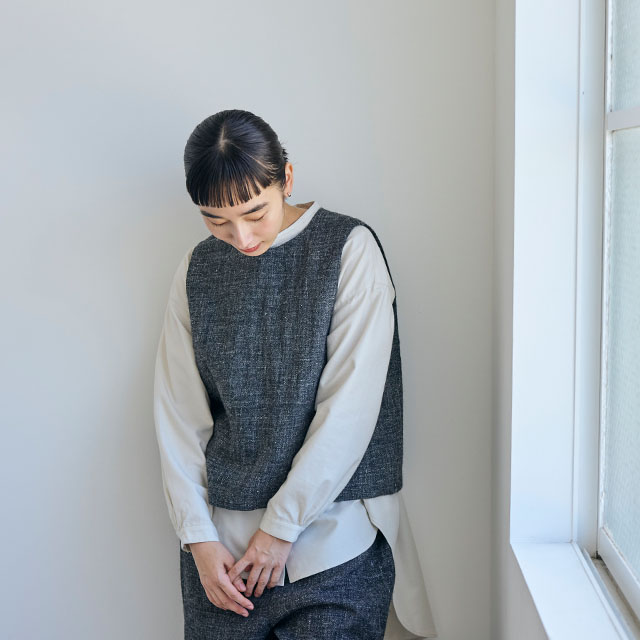 麻とウールツイード かぶりベスト｜衣料品｜中川政七商店 公式サイト