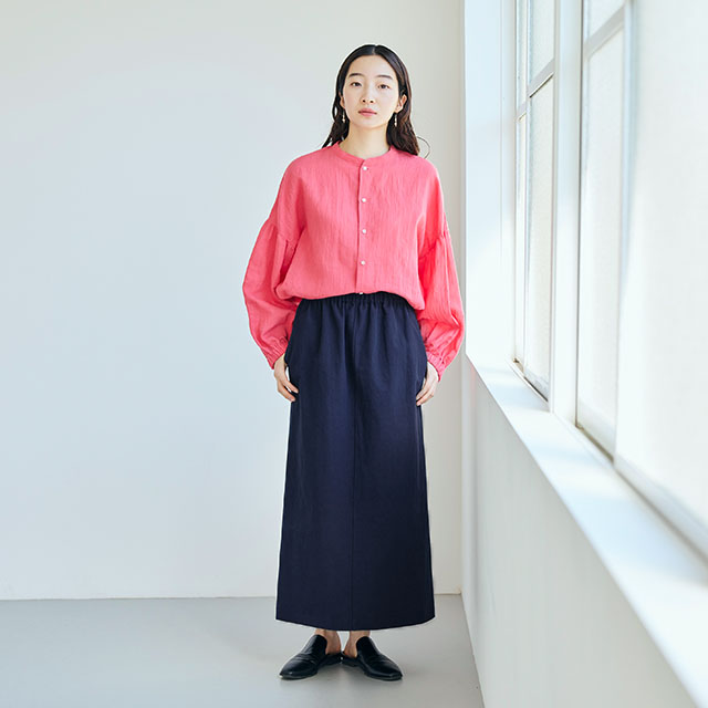 近江ちぢみ ギャザー袖のブラウス｜衣料品｜中川政七商店 公式サイト