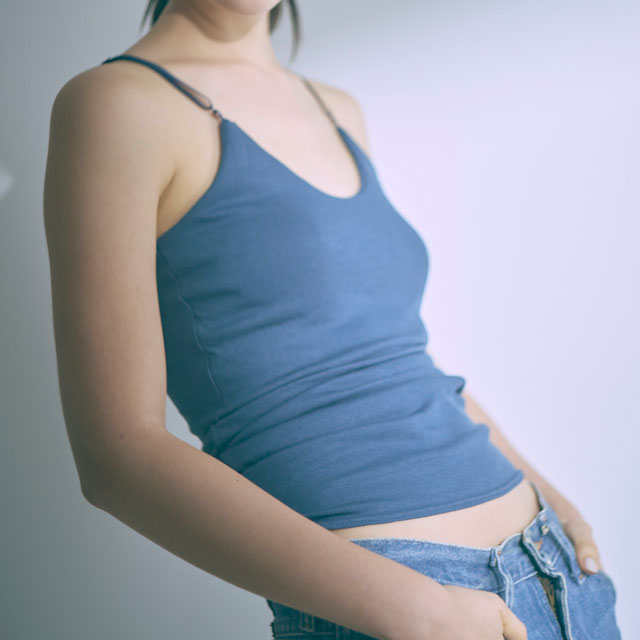 コットンシルクパッド入りキャミ