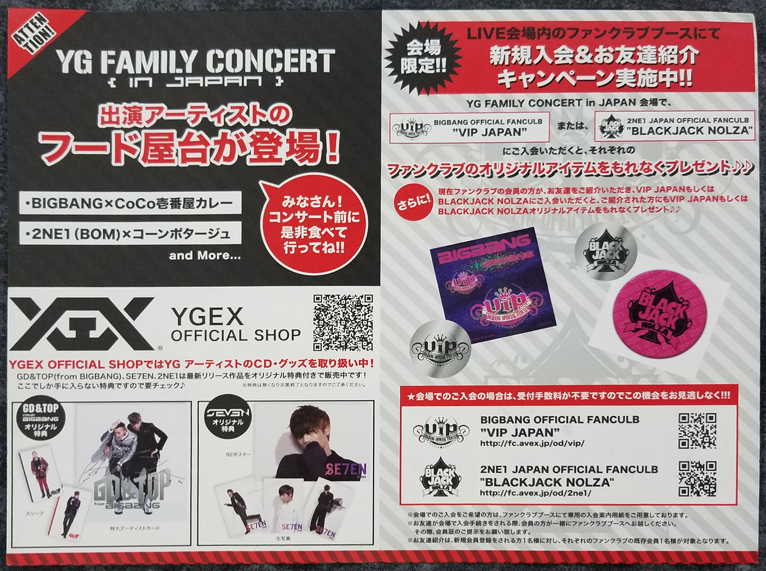 2012 - YG Family Concert in Japan - Goods Brochure — my BIGBANG