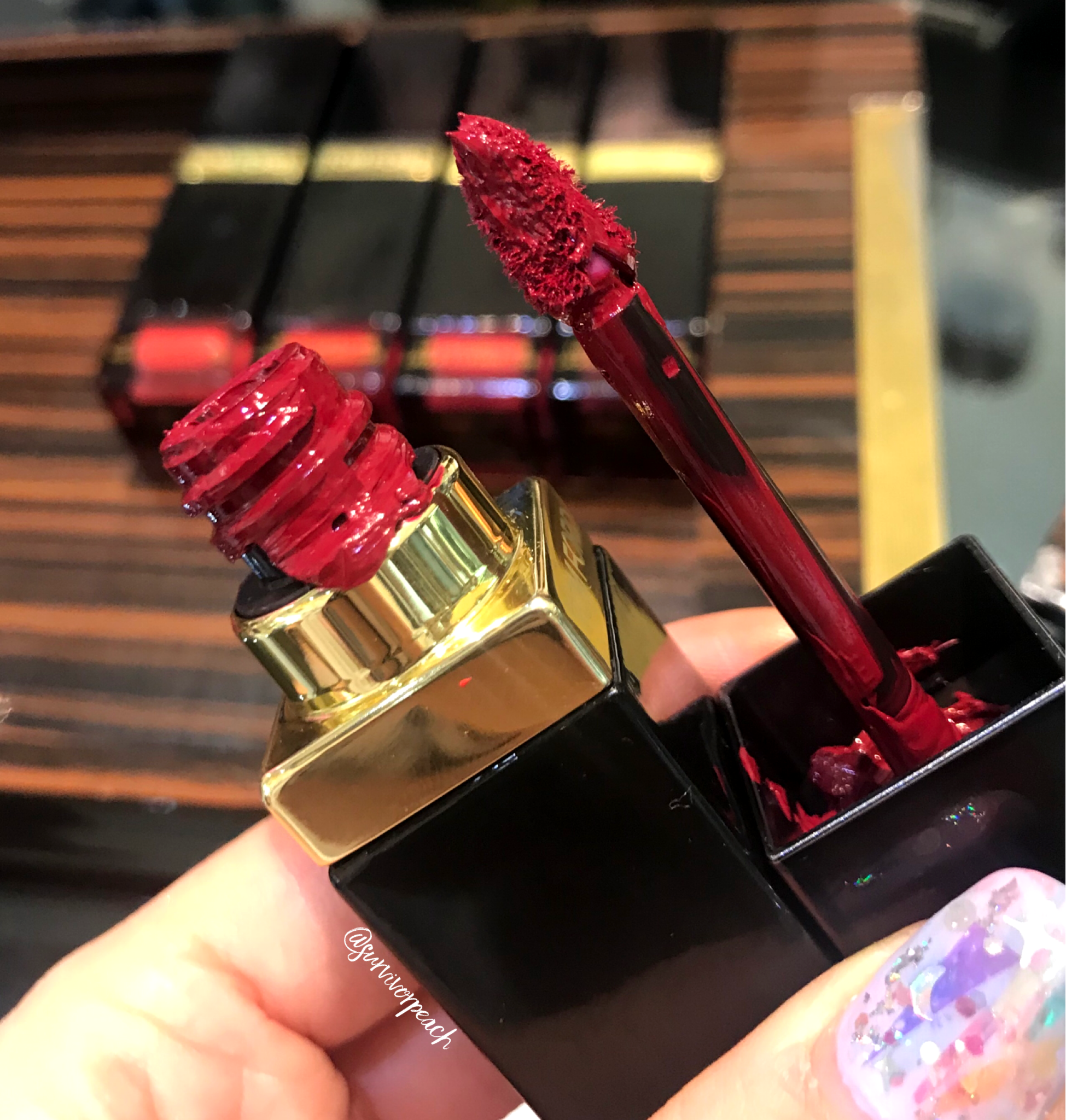 Tomford Lip Lacquer Luxe Matte and Lip Luxe Vinyl swatches