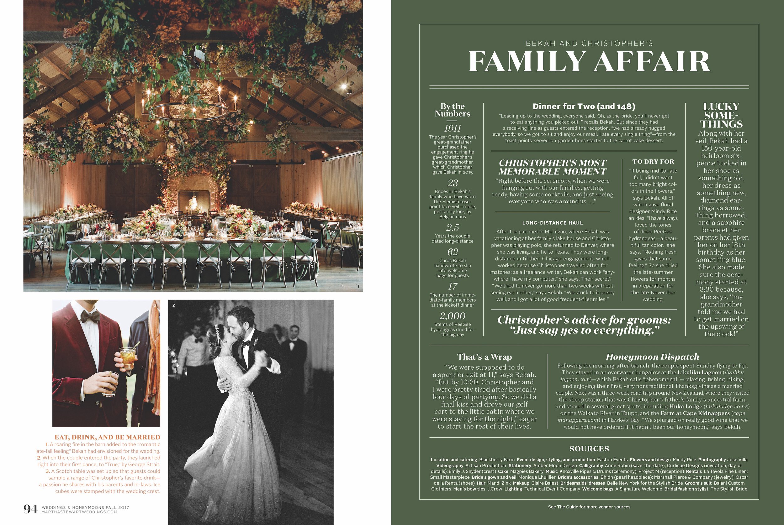 Martha Stewart Weddings, Real Weddings & Honeymoons special issue