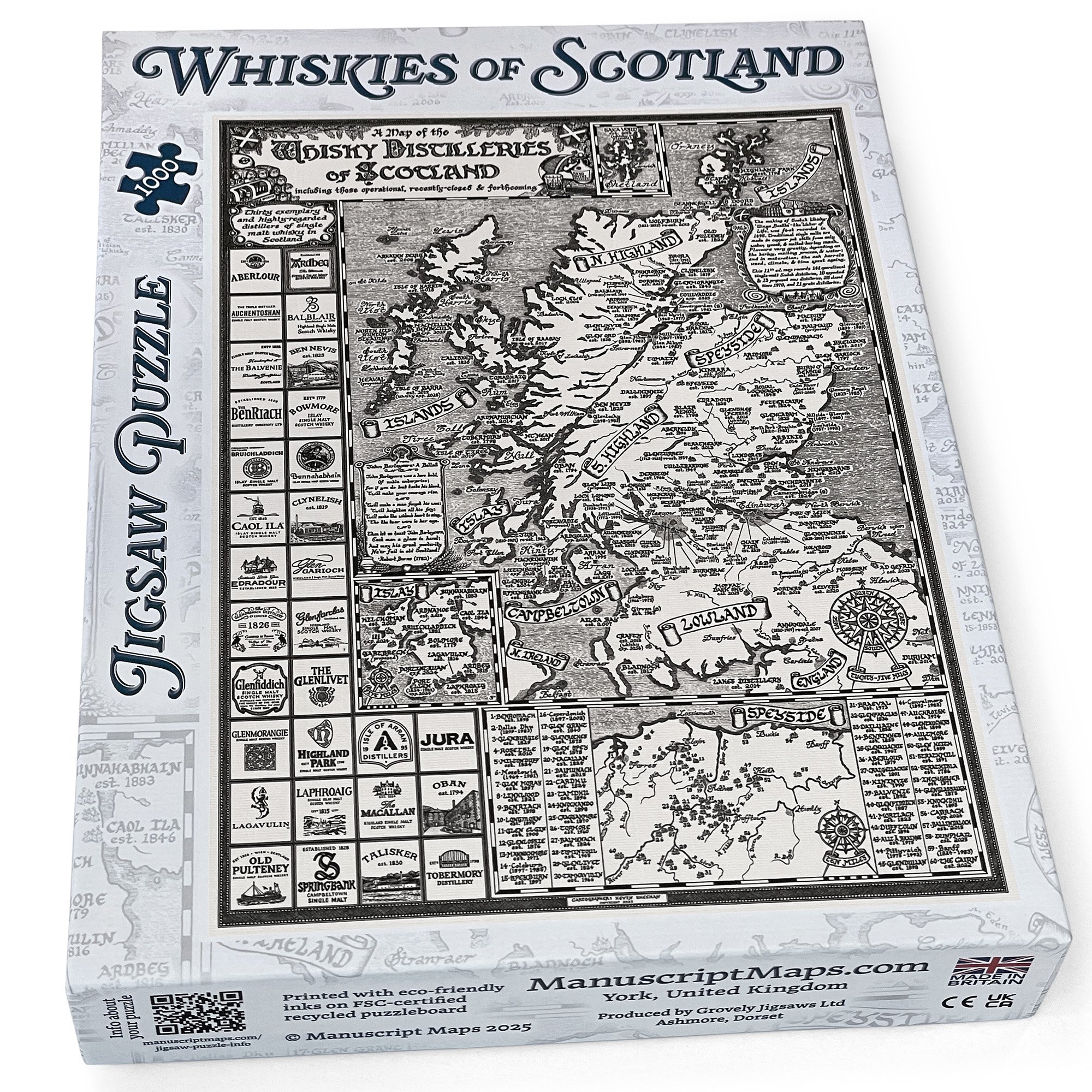 Manuscript Maps — Whisky Map Puzzle - 1000 pieces