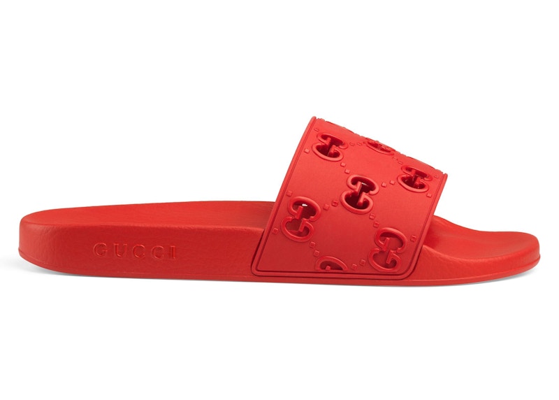 Gucci GG Slide Rubber Red Men's - 575957 JDR00 6448 - US