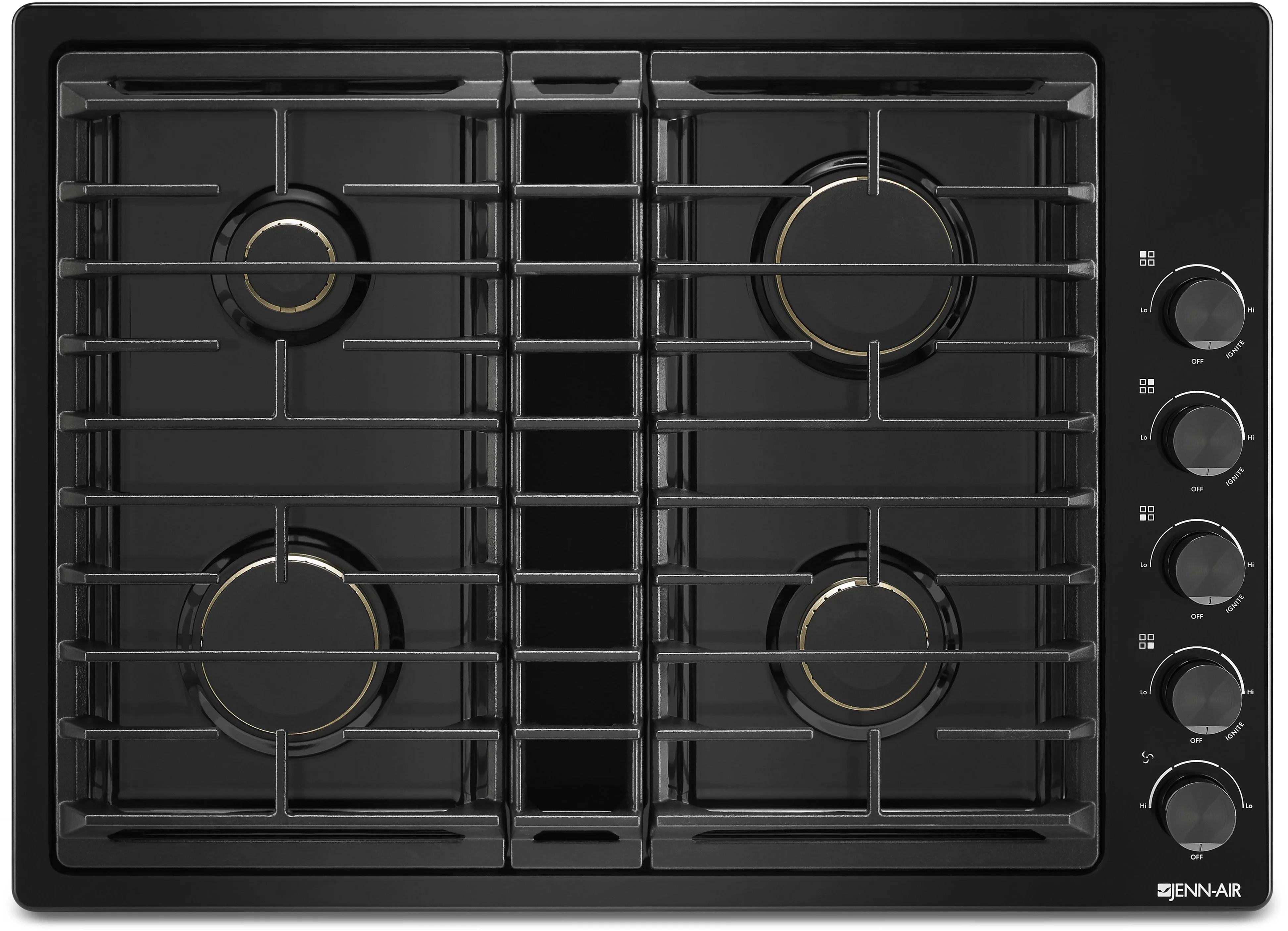 Jenn Air JGD3430GB 30 Inch Gas Cooktop Black | Plesser's Appliances
