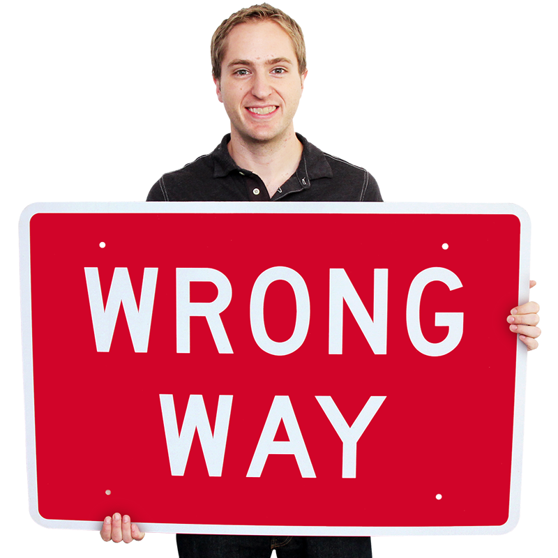 Traffic Sign - Wrong Way-R5-1a, SKU: X-R5-1A
