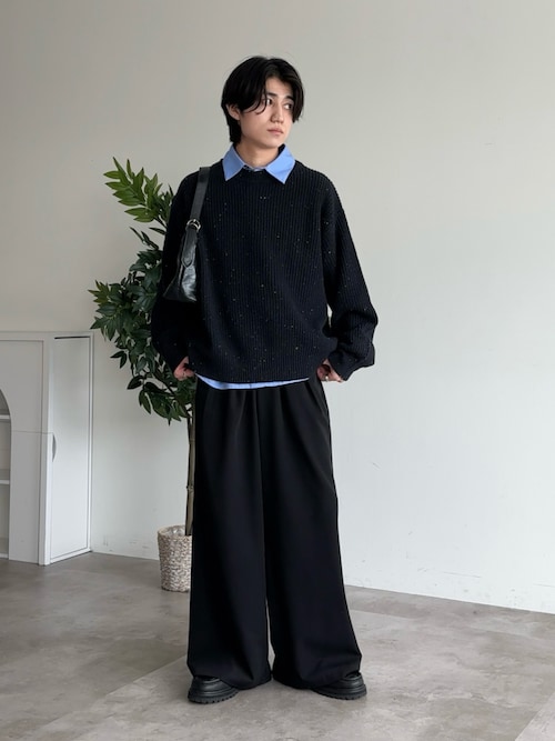 PG × Steven Alan＞ KNOCK BLACK LEATHER/シューズ（モカシン/デッキ