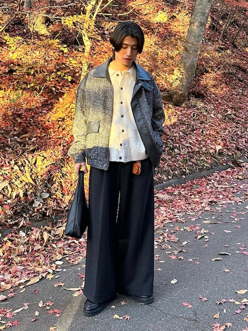 PG × Steven Alan＞ KNOCK BLACK LEATHER/シューズ（モカシン/デッキ