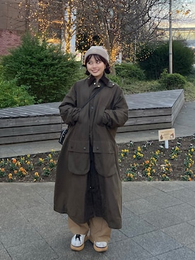 Barbour × BEAMS BOY / 別注 Balvenie Long Jacketを使った人気