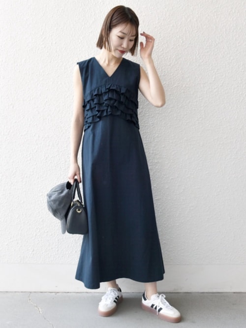 セール】SHIPS any:〈洗濯機可能〉コードレーン ストライプ フリル V