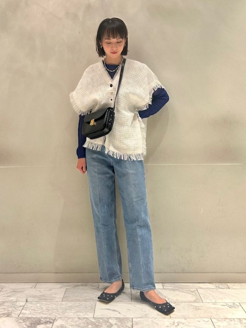 コットンメッシュ クルーネックプルオーバー（ニット/セーター