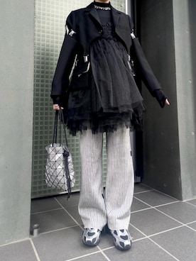 BAO BAO ISSEY MIYAKEのショルダーバッグ（シルバー系）を使った人気